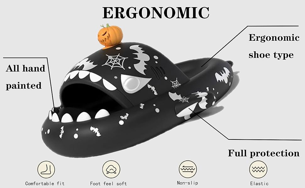 Black halloween slipper